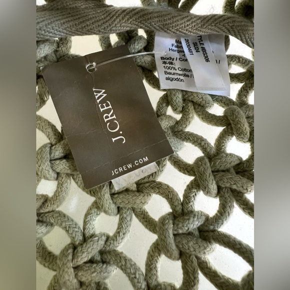 NWT J.Crew Cadiz Hand-Knotted Rope Tote Bag ~ Pale Surplus Green - Picture 4 of 5